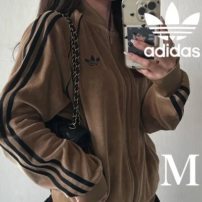 新品M⭐️adidas アディカラー ブラウン ベロア トラックトップ