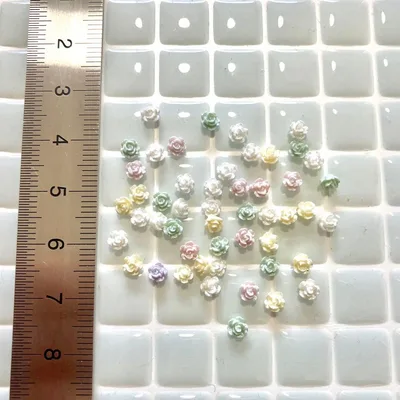 ラメ パール ローズ ネイルパーツ ミニ ランダム 50個