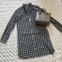 【BEAMS BOY】チェック柄 ロングシャツ 長袖 コットン シャツワンピース