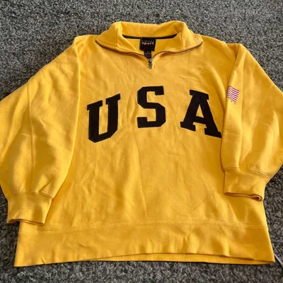 90s LIMITED SPORT USA ハーフジップ スウェット USAロゴ