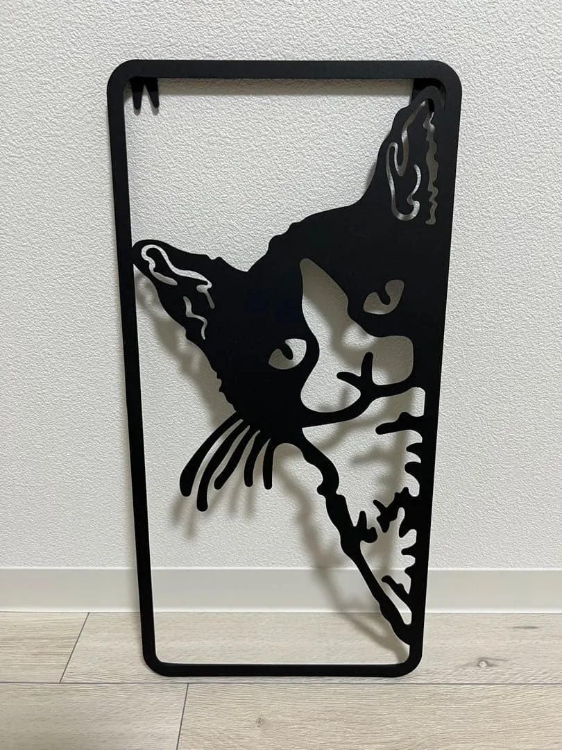 猫 レリーフアート壁掛け 壁飾り 彫刻アート 透かし彫り ウォールアート