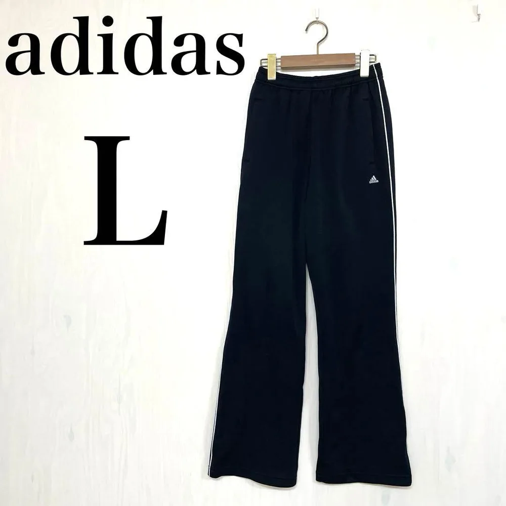 ADIDAS レディース L 黒 トラックパンツ ジャージ スポーツウェア