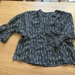 URBAN RESEARCH ITEMS 小花柄ブラウス 五分袖 紺