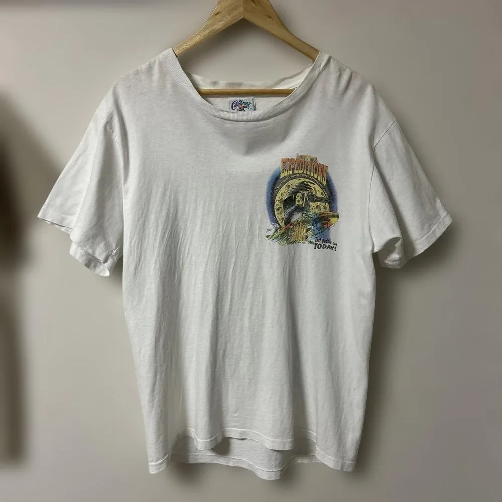両面プリントTシャツ・made in USA・アメカジ・ホワイト・ Lサイズ