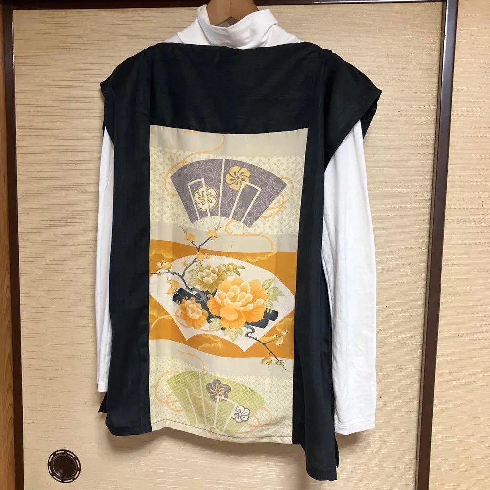 着物リメイクボートネックチェニックA