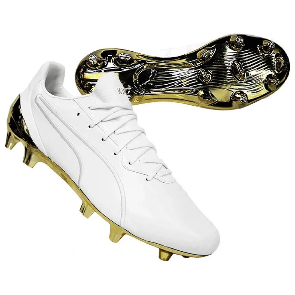 PUMA KING プラチナムサッカースパイク ホワイト ゴールド
