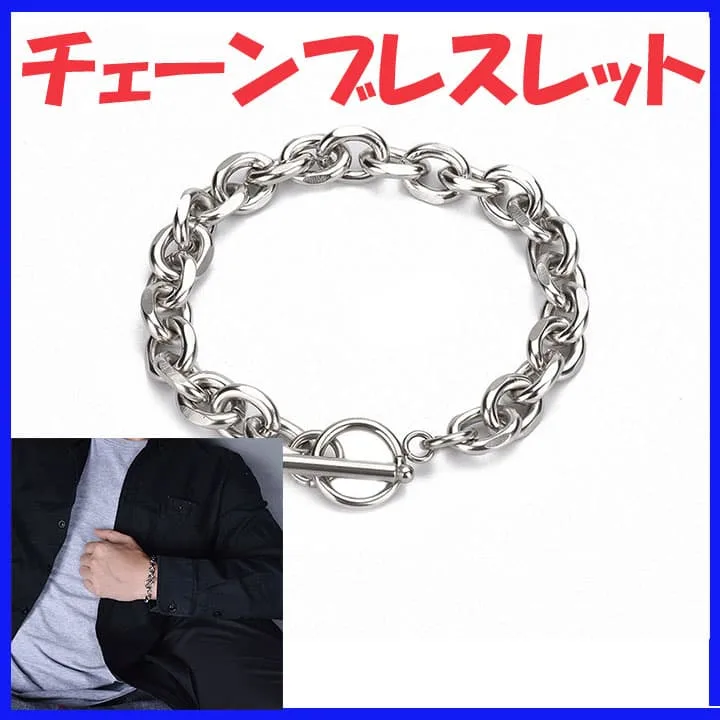 ▲チェーンブレスレット チェーン シルバー メンズ レディース 韓国 20cm2