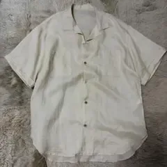 Y's 開襟 リネン シャツ 半袖シャツ オープンカラー