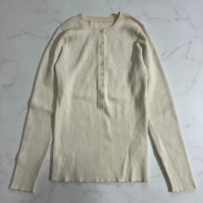 B:MING by BEAMS ニット リブ アイボリー S(E84)