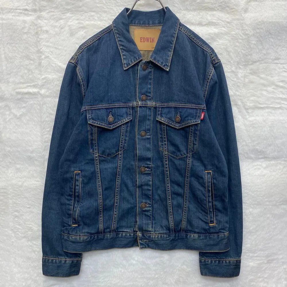【P429】EDWIN デニムジャケット サイズL インディゴ