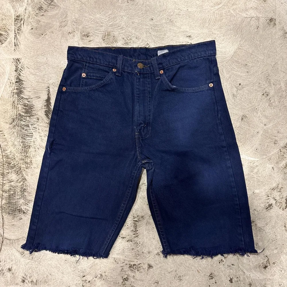 80~90s USA製 Levi's 505 カットオフ 後染め 紺 W31