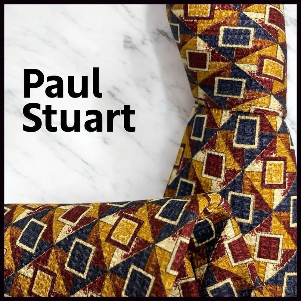 【訳あり】Paul Stuart ポールスチュアート ネクタイ 総柄