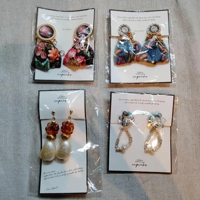 ハンドメイド イヤリング 4点セット まとめ売り