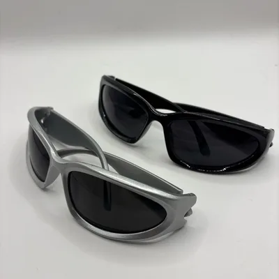 シルバー Y2K サングラス メンズ レディース お揃い コーデ UVカット
