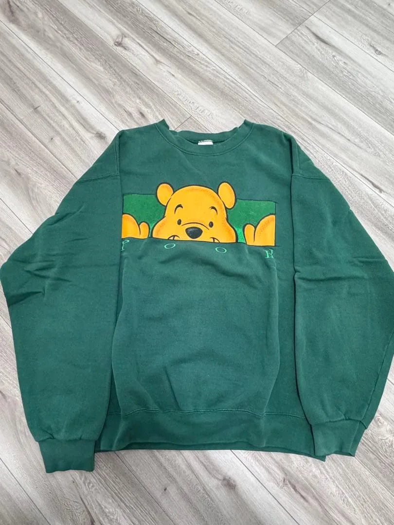 くまのプーさん スウェット グリーン 古着 90s Old Disney