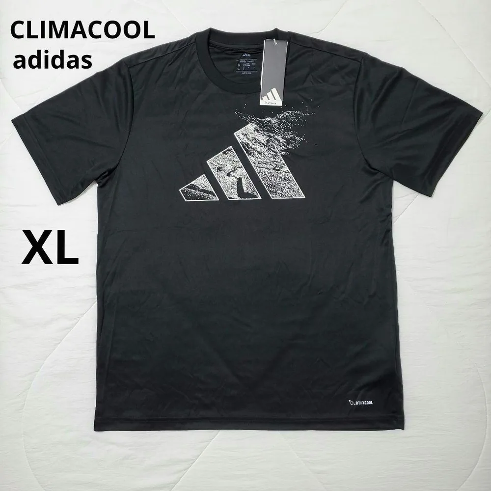 ✨新品 adidas CLIMACOOL 吸汗速乾 ポリエステルTシャツ 黒
