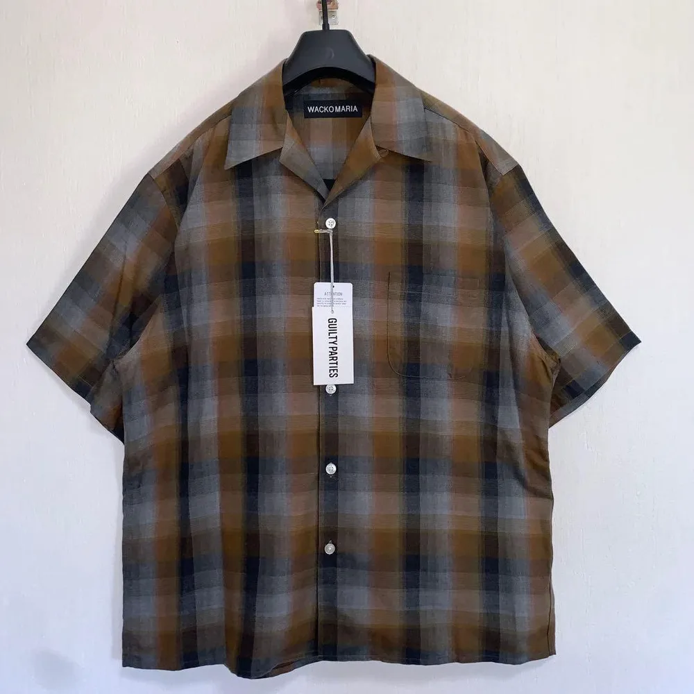 新品_L茶【WACKOMARIA】OMBRE SHIRT/タグ付/送料込