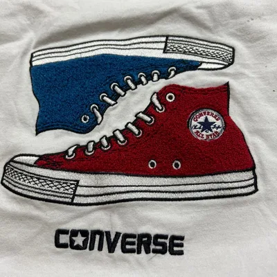CONVERSE コンバース スニーカー刺繍 Tシャツ ホワイト L