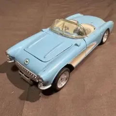 1957 シボレー コルベット ミニカー 水色 開閉式 クラシックカー