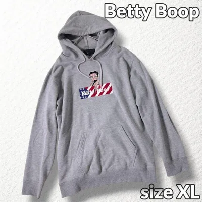 【Betty Boop】パーカー 刺繍ベティー 星条旗 XL ビッグシルエット