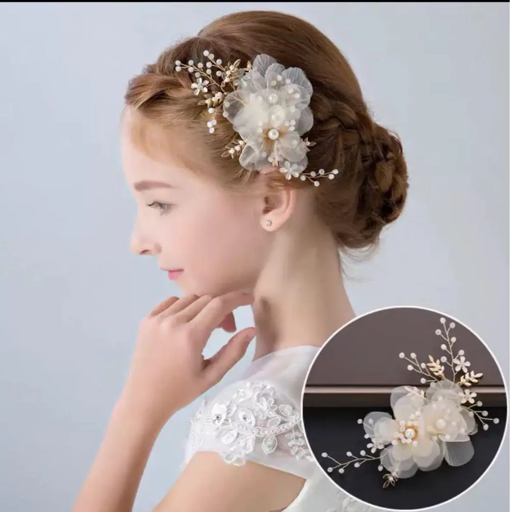 新品 ヘアアクセサリー フラワー&パール髪飾り 結婚式 発表会 フォーマル