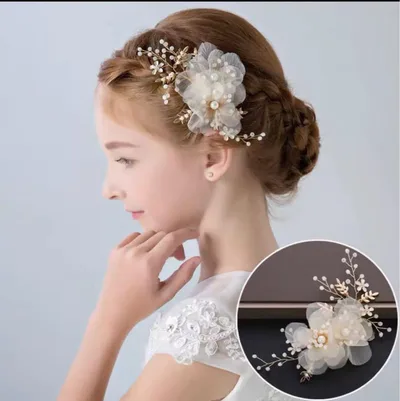 新品 ヘアアクセサリー フラワー&パール髪飾り 結婚式 発表会 フォーマル
