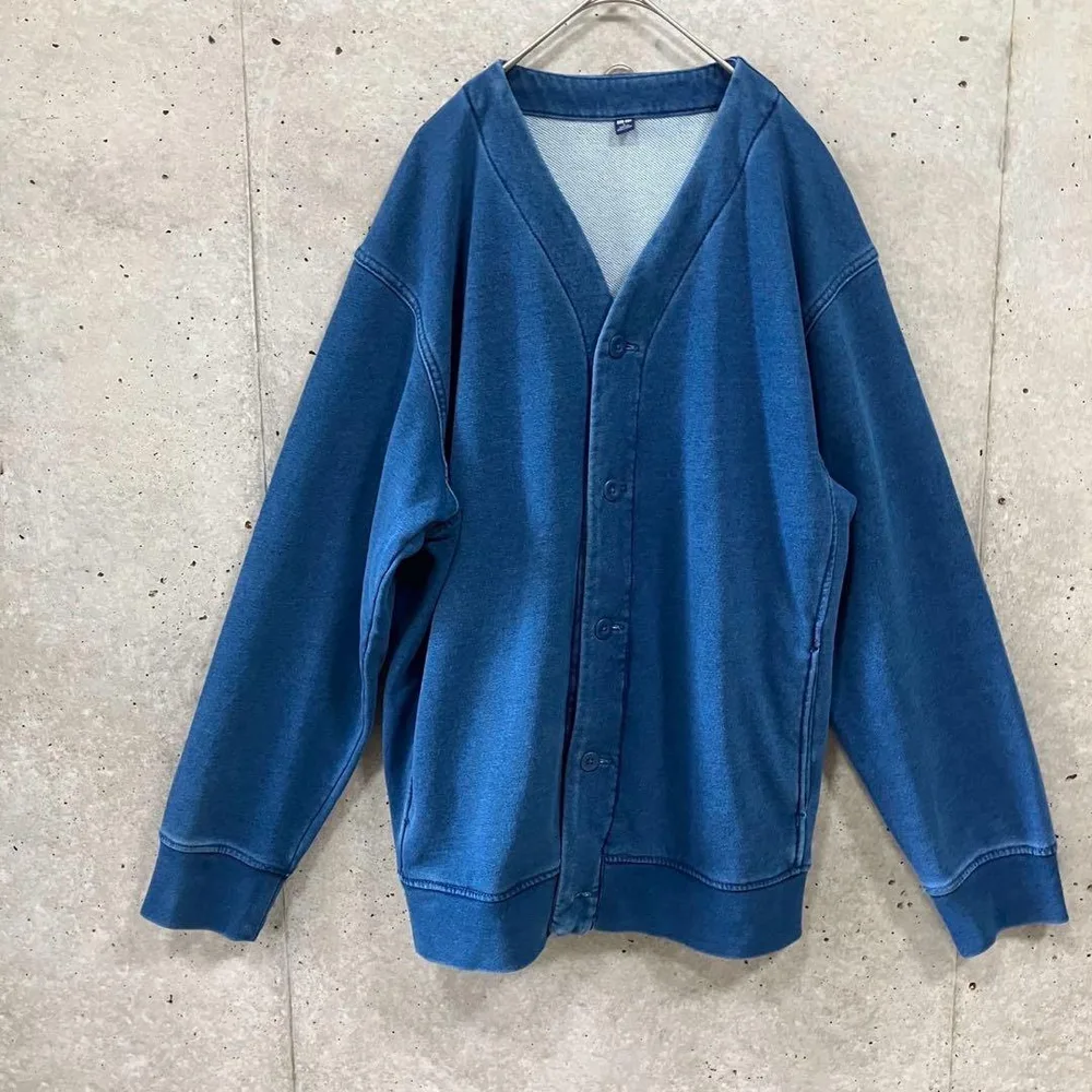 UNIQLO ユニクロ インディゴカーディガン Lサイズ デニム風 アメカジ