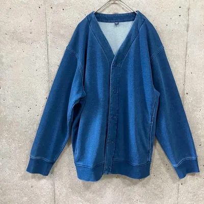 UNIQLO ユニクロ インディゴカーディガン Lサイズ デニム風 アメカジ