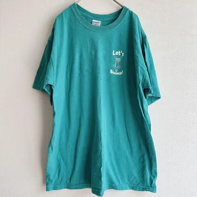 ギルダン バックプリント Tシャツ クルーネック 半袖 L 緑 綿 カジュアル