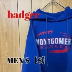 TQ51【US輸入】badger パーカー【メンズS】ブルー