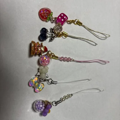 ハンドメイド ストラップ チャーム 5点セット