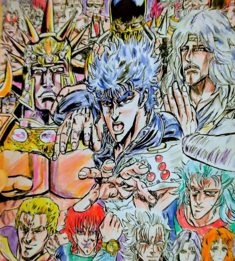 北斗の拳 手描きイラスト 色紙