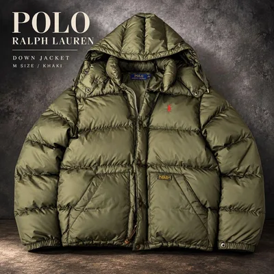 美品 POLO RALPH LAUREN ダウンジャケット カーキ M
