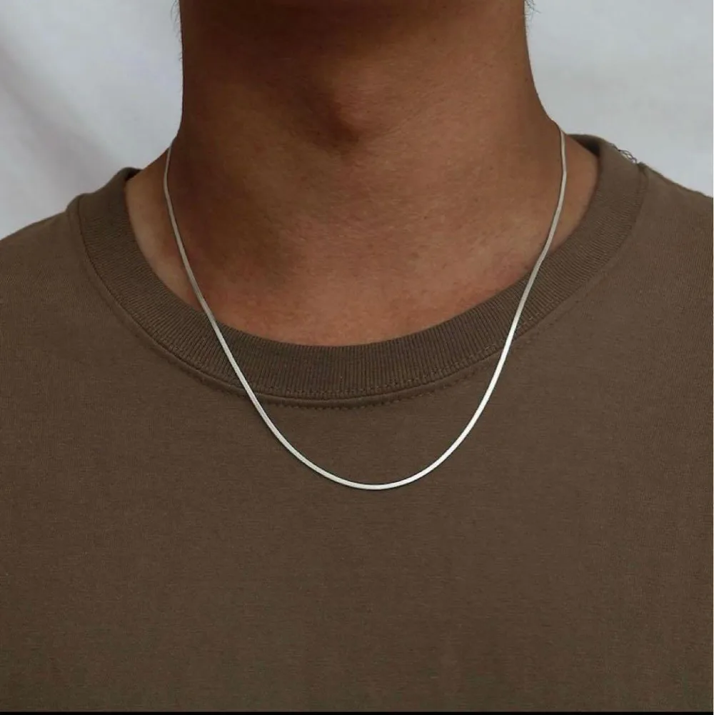 シルバー 3 mm スネークチェーンネックレス メンズチェーン ネックレス