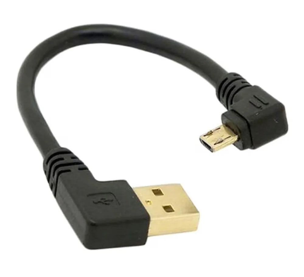 L字型 microUSB to USB-A 変換ケーブル