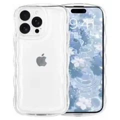 iPhone15Pro ケース クリア ウェーブ ソフト TPU 透明 カバー