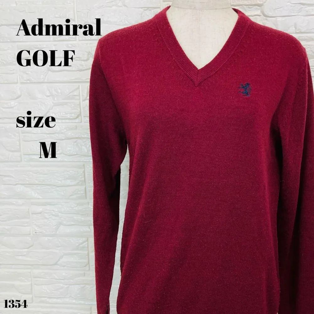 Admiral アドミラル GOLF ゴルフ ニット ワインレッド M 1354