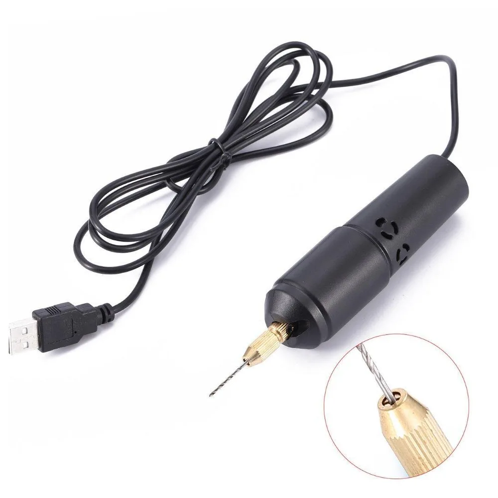 電動ピンバイス USB ミニ電動ドリル ドリルビット5本付き レジン アクセサリ