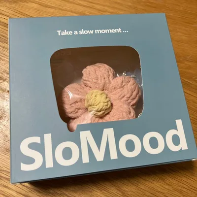 SloMood まんまニット ふわもこフラワー ピンク
