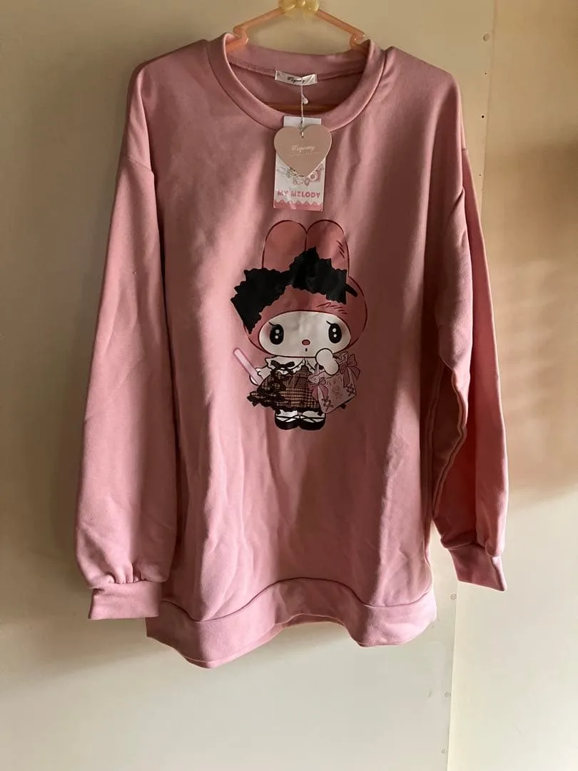 マイメロディ プリント ピンク トレーナー