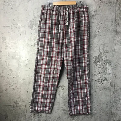 B3173古着 パジャマパンツ グレー 赤 黒 白 90s Y2K