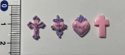 ハンドメイド ネイルパーツ ピンク パープル 個性的
