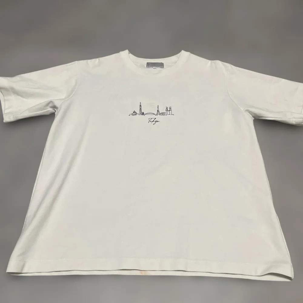 ABAHOUSE Tokyo 刺繍 Tシャツ ブラック M ホワイト