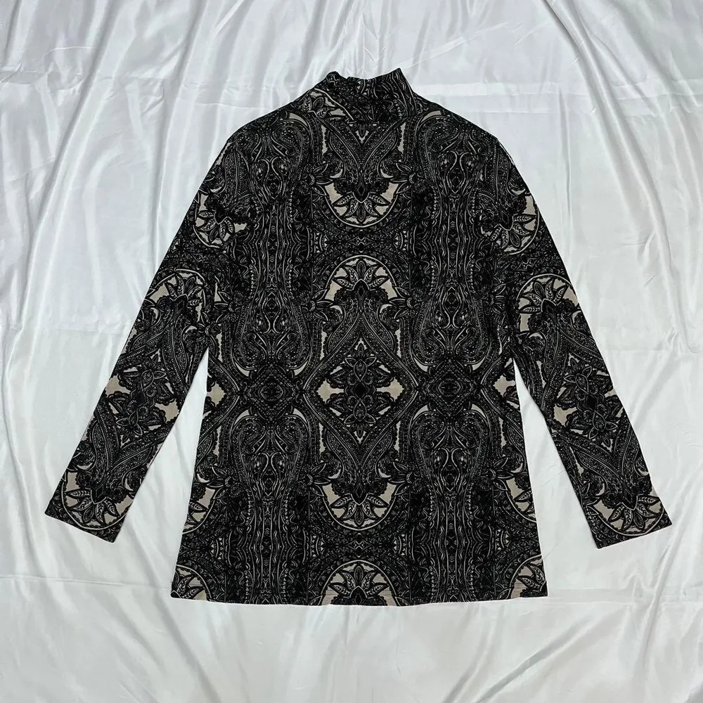 vintage damask design high neck tops