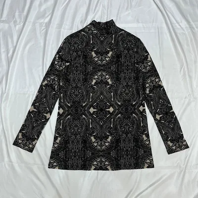 vintage damask design high neck tops