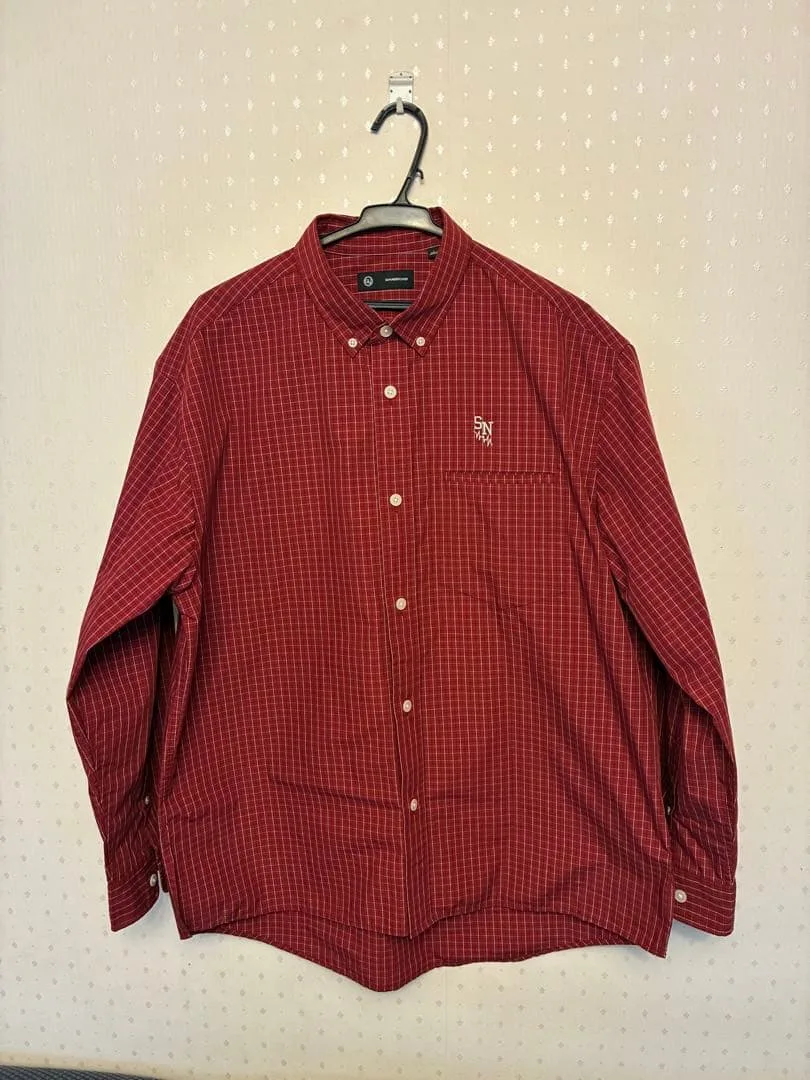 GU×UNDERCOVER チェック柄 長袖シャツ レッド L