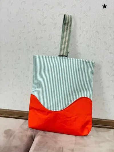 上靴入れ ストライプ オレンジ