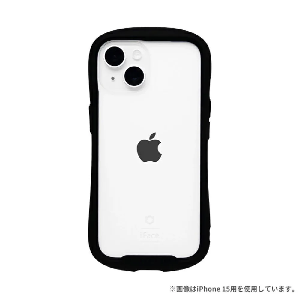 iFace スマホケース リフレクション 指紋がつきにくい iPhone14 黒