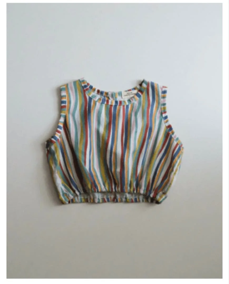 monmimi stripe museノースリーブ トップス XS(80相当)