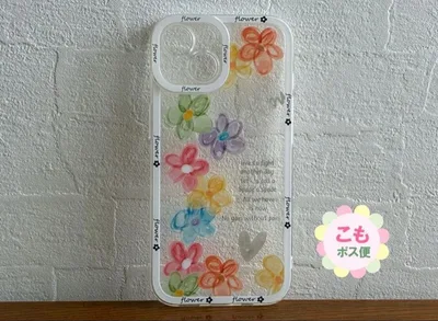 iPhone15 ケース 花 クリアーケース